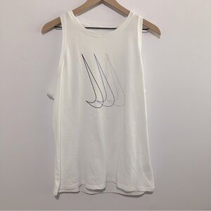 The Nike Tee Dri-Fit White Tank Top Women Size Large